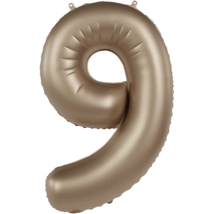 Palloncino figura 9 anni Oro 86 cm