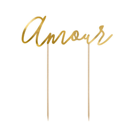 Cake topper Amour Gold 22,5 cm