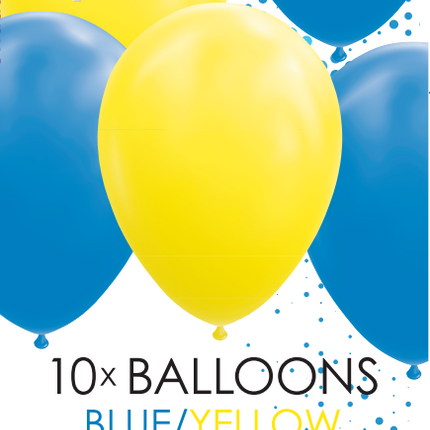 Palloncini blu-gialli 30cm 10pz