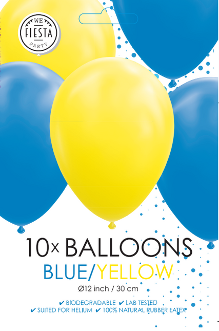 Palloncini blu-gialli 30cm 10pz