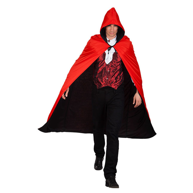 Capo di Halloween reversibile nero rosso 1,7 m