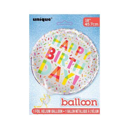 Palloncino ad elio Happy Birthday Donut 45cm vuoto