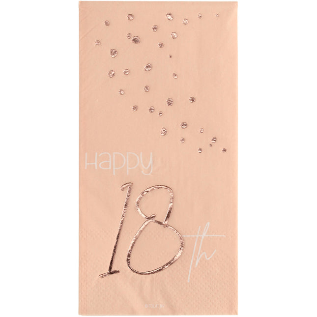 Tovaglioli 18 anni oro rosa 33cm 10pz