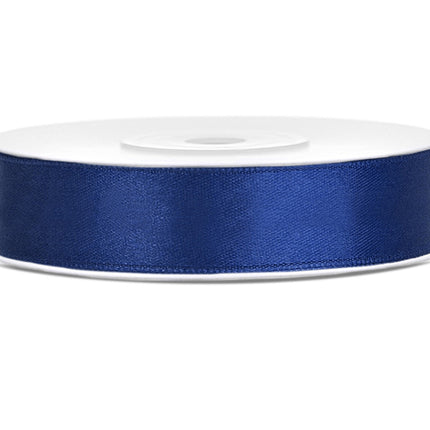 Nastro di raso blu scuro 12 mm 25 m