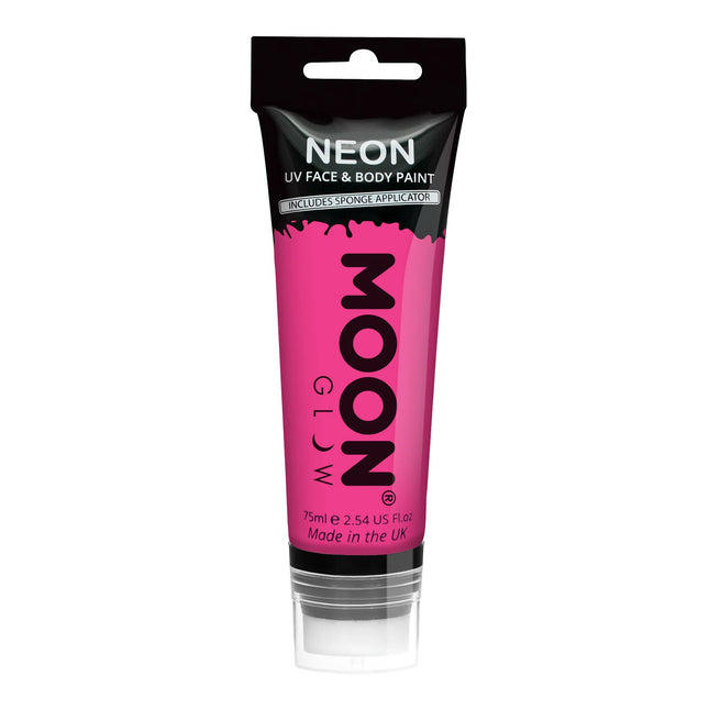 Moon Glow Neon UV Face Paint con applicatore Rosa Intenso 75ml