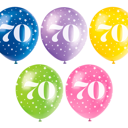 Palloncini 70 Anni Coriandoli 30cm 5pz