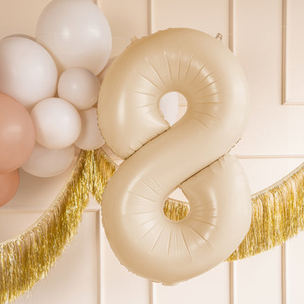 Palloncino in foil numero ''8'', 72 cm, beige