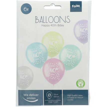 Palloncini Happy 40Th Bday 33cm 6pz