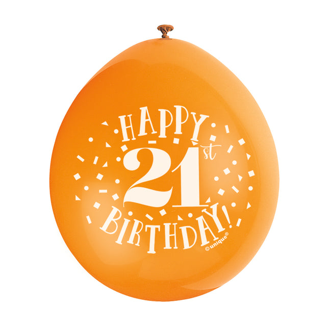 Palloncini Buon Compleanno 21 Anni 28cm 10pz