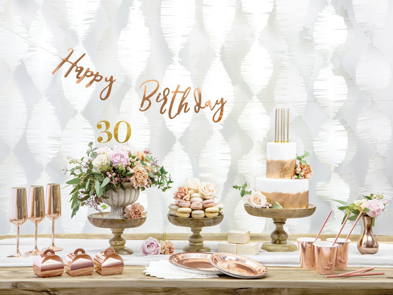 Ghirlanda di lettere di compleanno Happy Birthday Rose Gold 62 cm