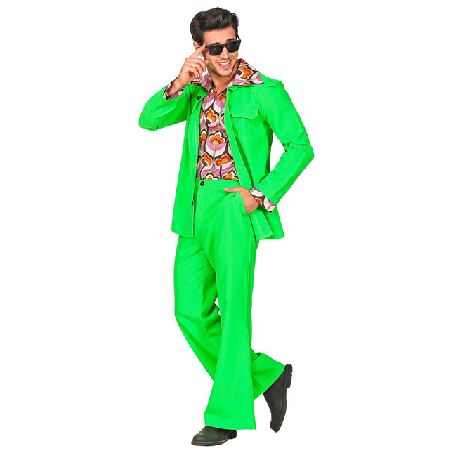 Costume Disco 70S Uomo Verde Neon