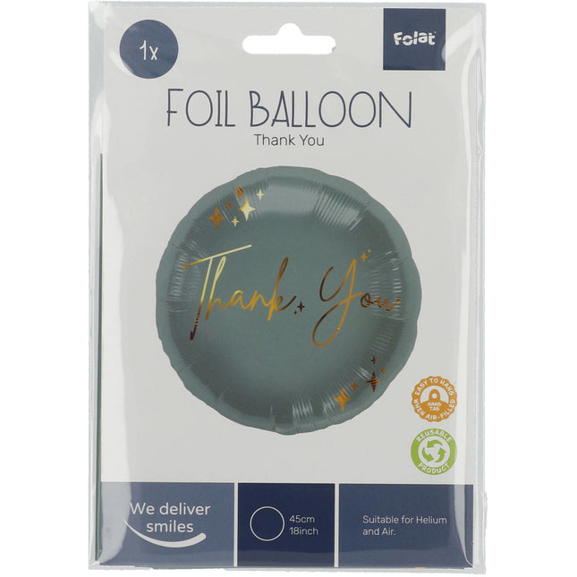 Palloncino ad elio Thankyou Oro Blu Vuoto 45cm