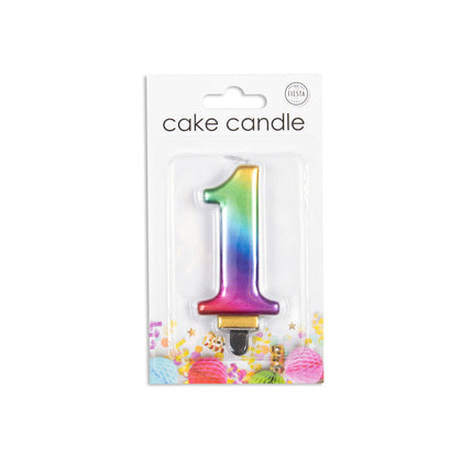 Candela 1 Anno Arcobaleno 7cm