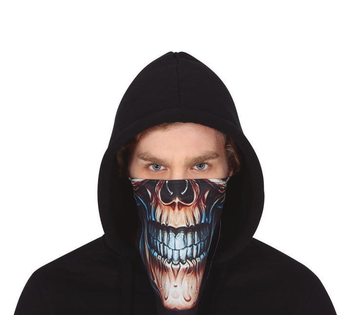 Maschera Bandana Halloween Teschio Velcro