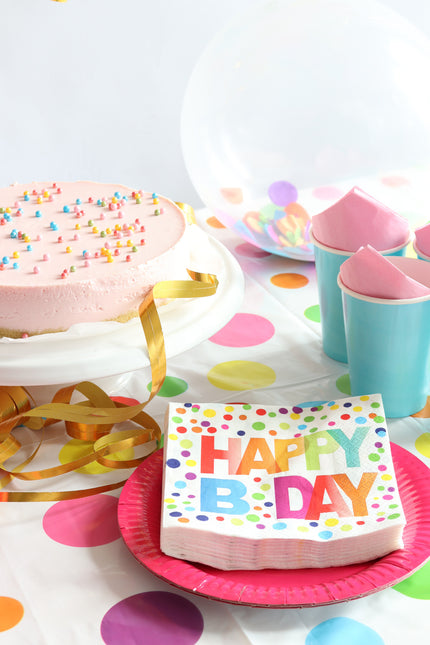 Tovaglioli di compleanno Happy Birthday Dots 33cm 20pz