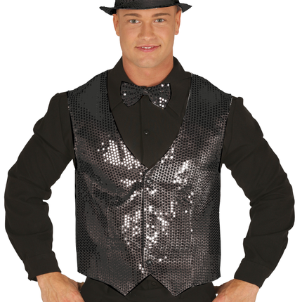 Gilet nero Paillettes Uomo