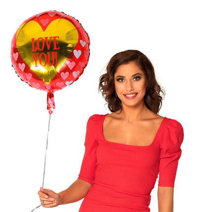 Palloncino a elio Cuore Love You Oro 45 cm vuoto