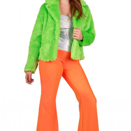 Pantaloni svasati arancione neon