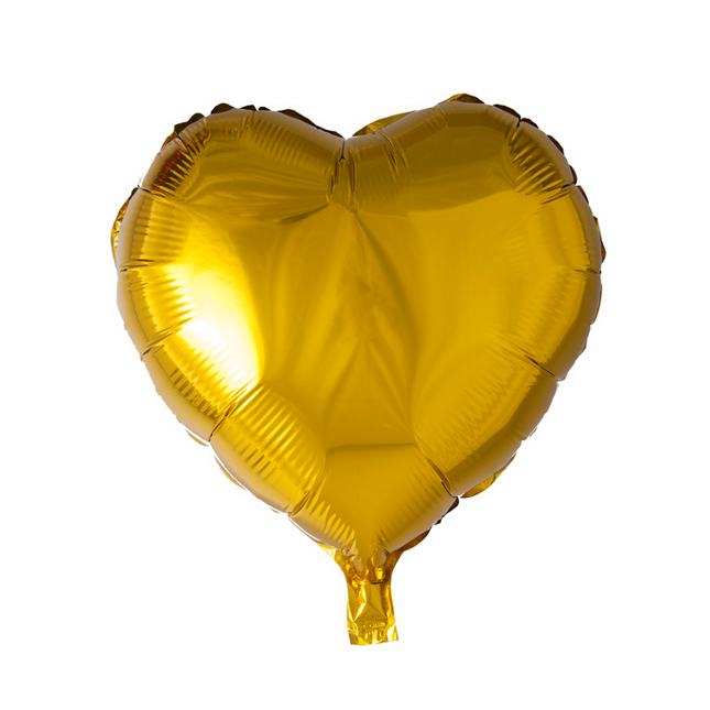 Palloncino ad elio Cuore Oro 45 cm vuoto