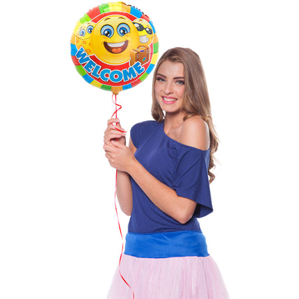 Palloncino ad elio Emoticon Welcome 43cm vuoto