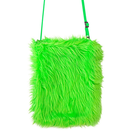 Borsa verde neon in peluche 25 cm