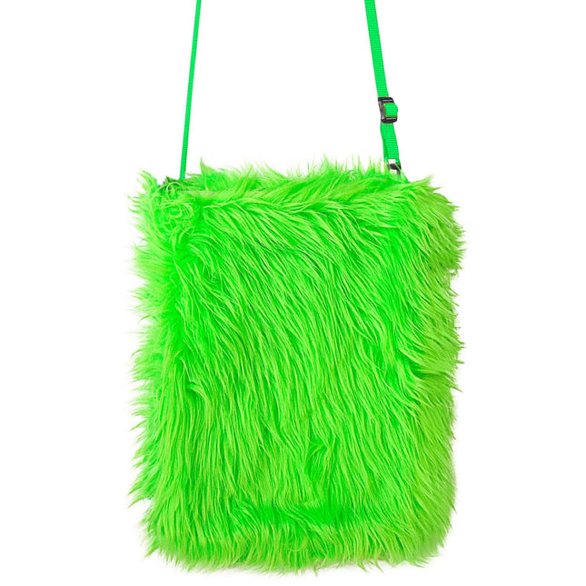 Borsa verde neon in peluche 25 cm