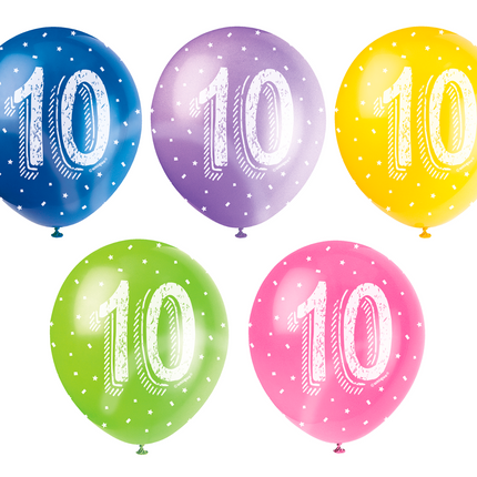 Palloncini 10 Anni Coriandoli 30cm 5pz