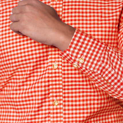 Camicia Trap Leopold Orange Blocked