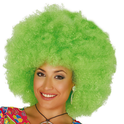 Parrucca afro verde