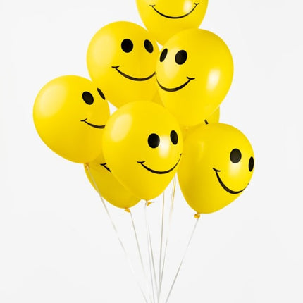 Palloncini gialli Smiley 30,5 cm 8 pezzi