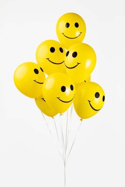 Palloncini gialli Smiley 30,5 cm 8 pezzi