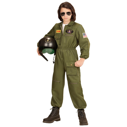 Costume da pilota verde scuro per bambino