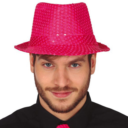 Cappello Paillette Rosa Neon