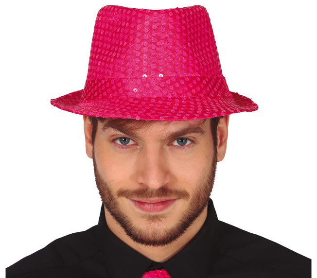 Cappello Paillette Rosa Neon