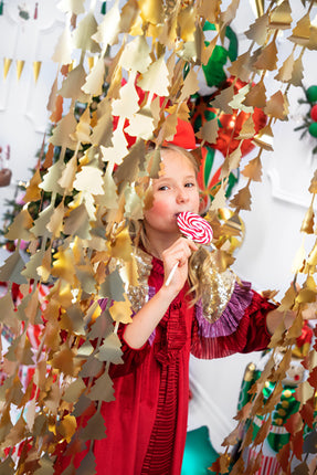 Tenda per porta Alberi di Natale Oro 2,45m