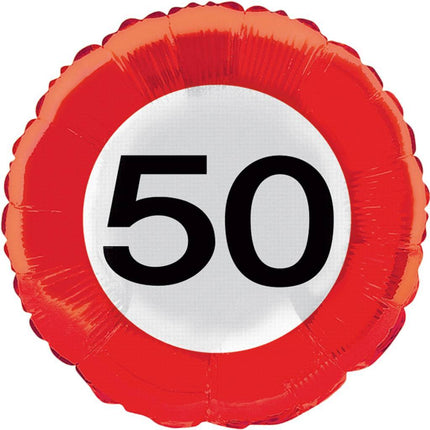 Palloncino ad elio 50 Years Traffic Sign 43cm vuoto