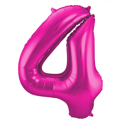 Palloncino Foil Figura 4 Fucsia Metallizzato XL 86cm vuoto