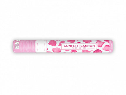 Cannone di coriandoli rosa con petali di rosa 40cm