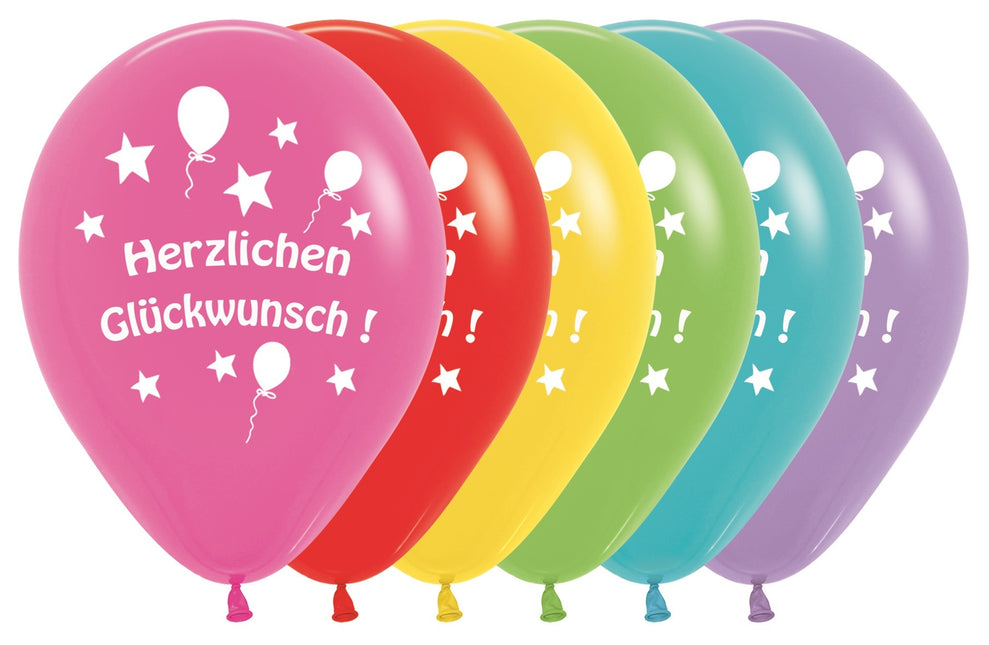 Palloncini Herzlichen Gluckwunsch Mix 30cm 12pz