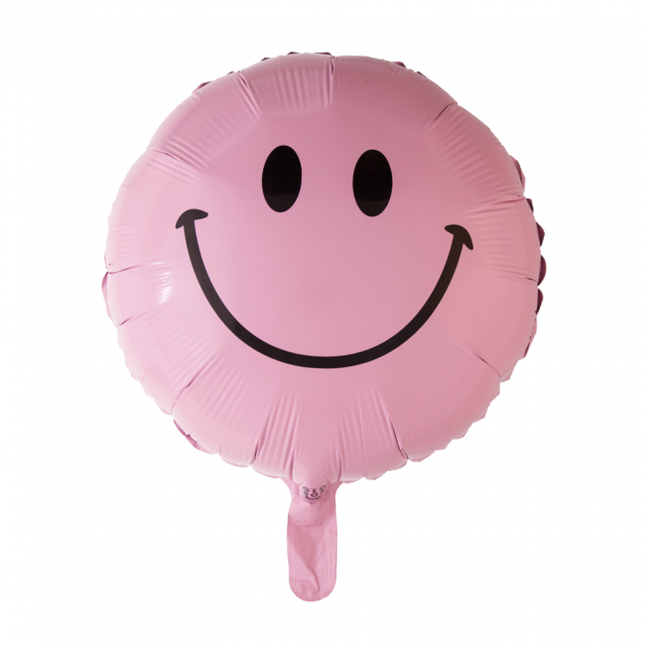 Palloncino ad elio Emoji Smile rosa chiaro 45 cm vuoto