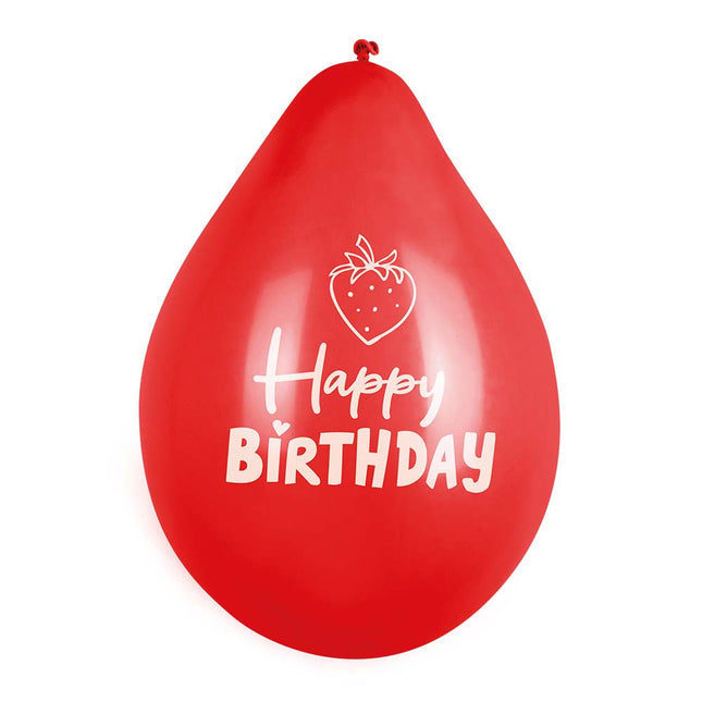 Palloncini Buon Compleanno Frutta Bifacciali 25cm 6pz