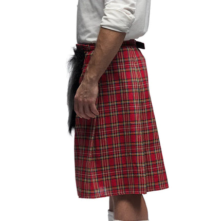 Kilt rosso da uomo con borsa