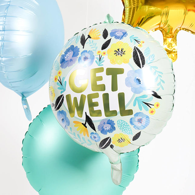 Palloncino ad elio Get Well Flowers vuoto 45 cm