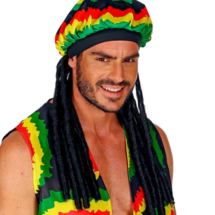 Cappello rasta colorato con dreadlocks