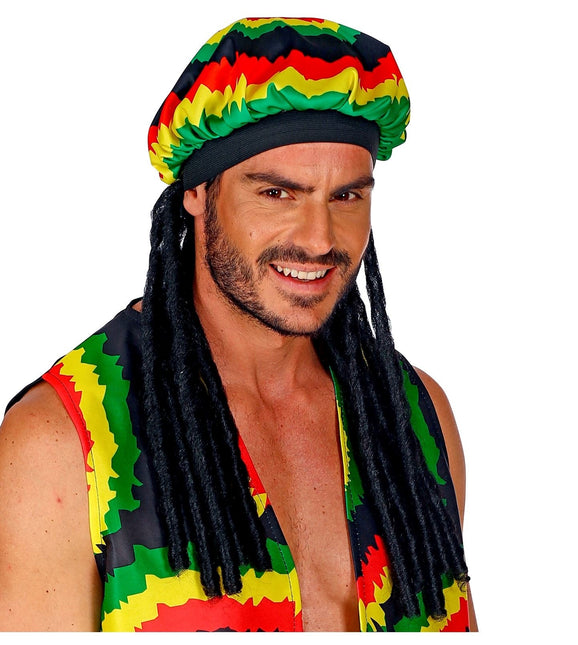 Cappello rasta colorato con dreadlocks