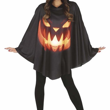 Poncho di Halloween con zucca Donna