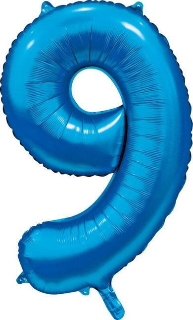 Palloncino figura blu 9 anni lucido 86 cm