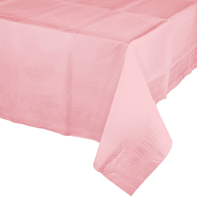 Tovaglia rosa chiaro in plastica 2,74 m