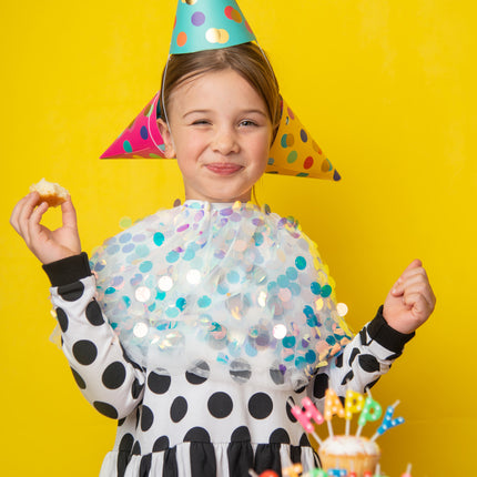 Cappelli da festa colorati a pois XL 16cm 6 pezzi