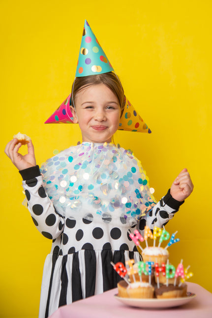 Cappelli da festa colorati a pois XL 16cm 6 pezzi